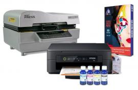 Вакуумный термопресс HeatPress V-01 3D и МФУ Epson XP-2100 с набором для сублимационной печати